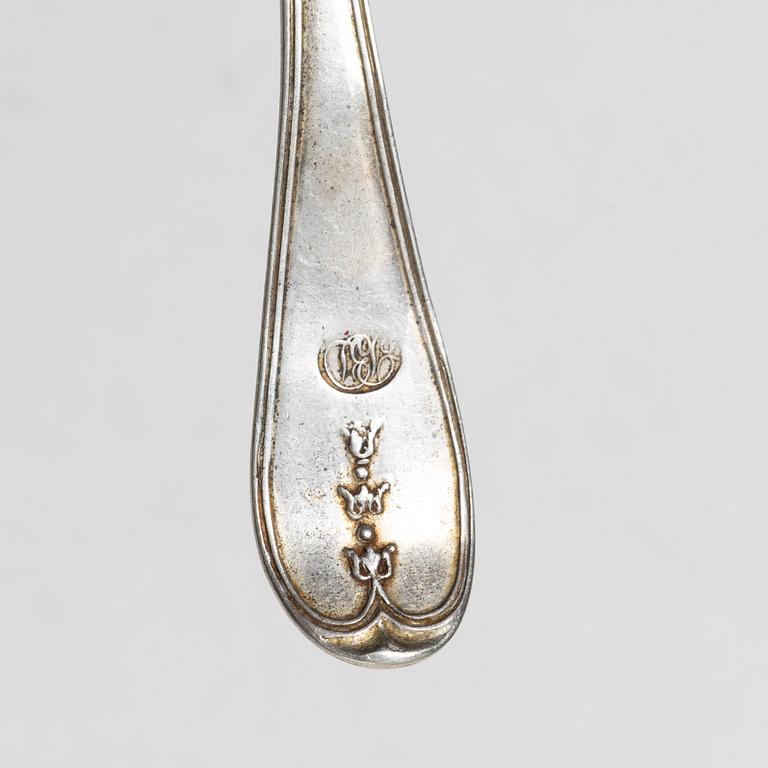 Bengt Tellander, matskedar, 9 st, silver, svensk modell, Jönköping, 1826.