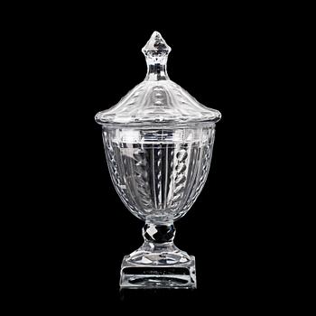 POKAL med LOCK, glas. Empire, England/Irland. 1800-talets första hälft.