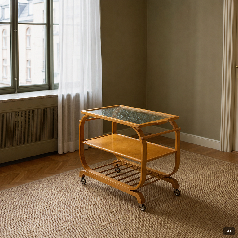 A serving trolley, Sweden, 1930's.