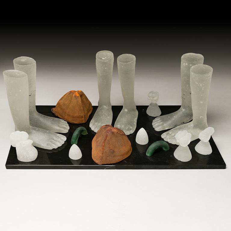 NANNY STILL, a composition. 'Market place' signed and dated Studio Deborah Hopkins/Studioglass Koen Vanderstukken.