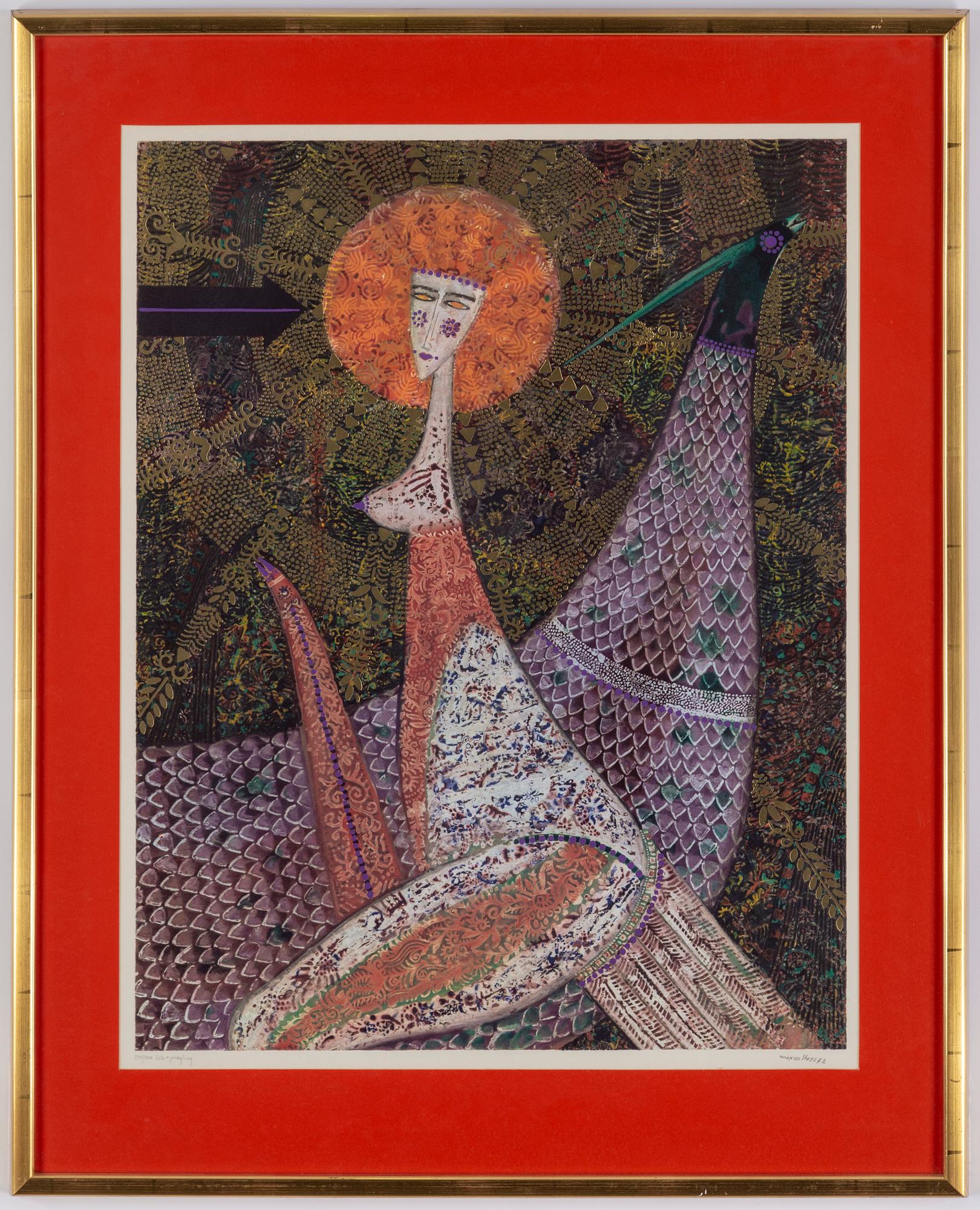 Max Walter Svanberg, litograph in colours, with embossing, signed, numbered 134/300 and dated -72.