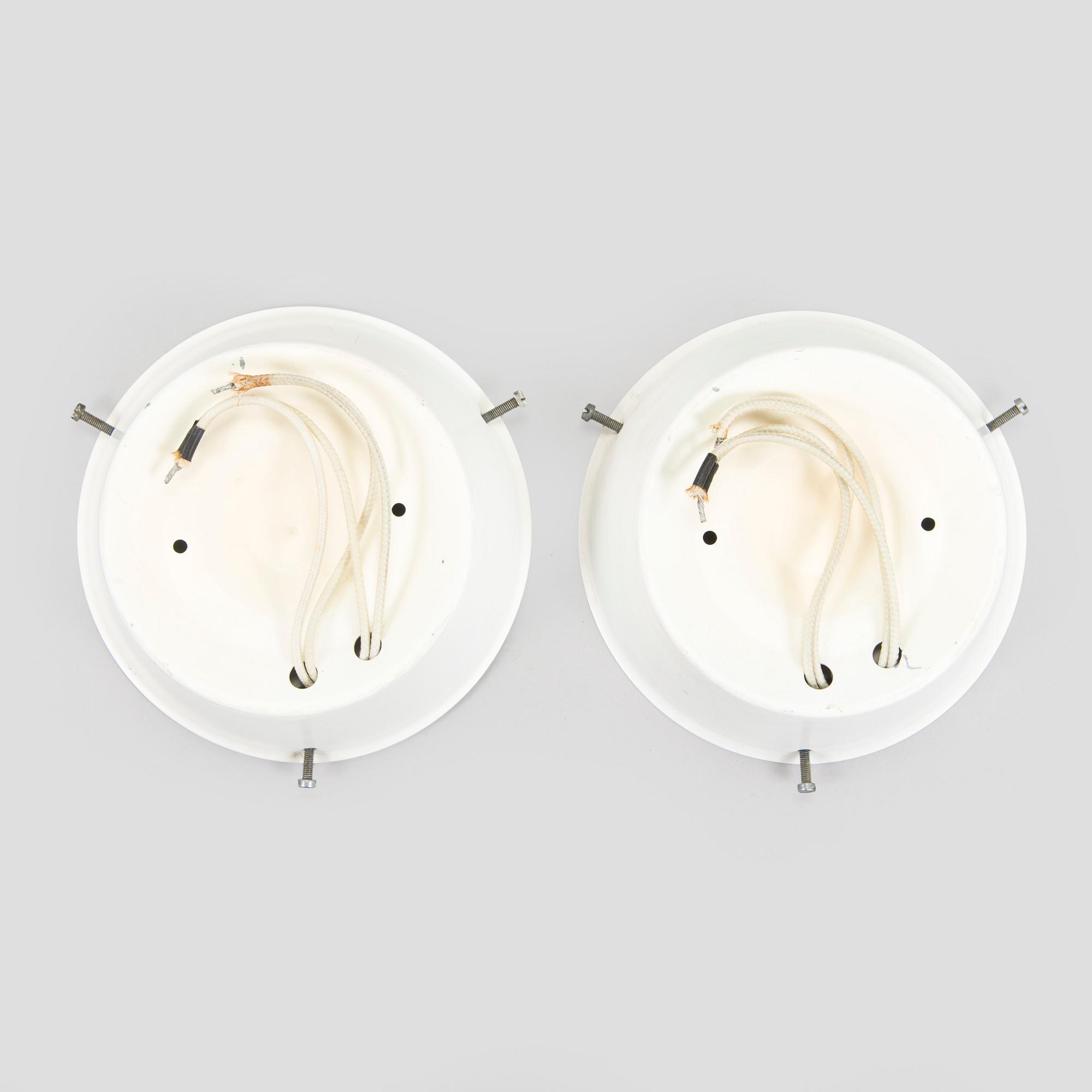 Arne Jacobsen, ceiling lamps/wall lamps, a pair, "AJ-Eklipta", Louis Poulsen, Denmark.