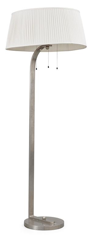 A polished steel floorlamp probably France 1930's.