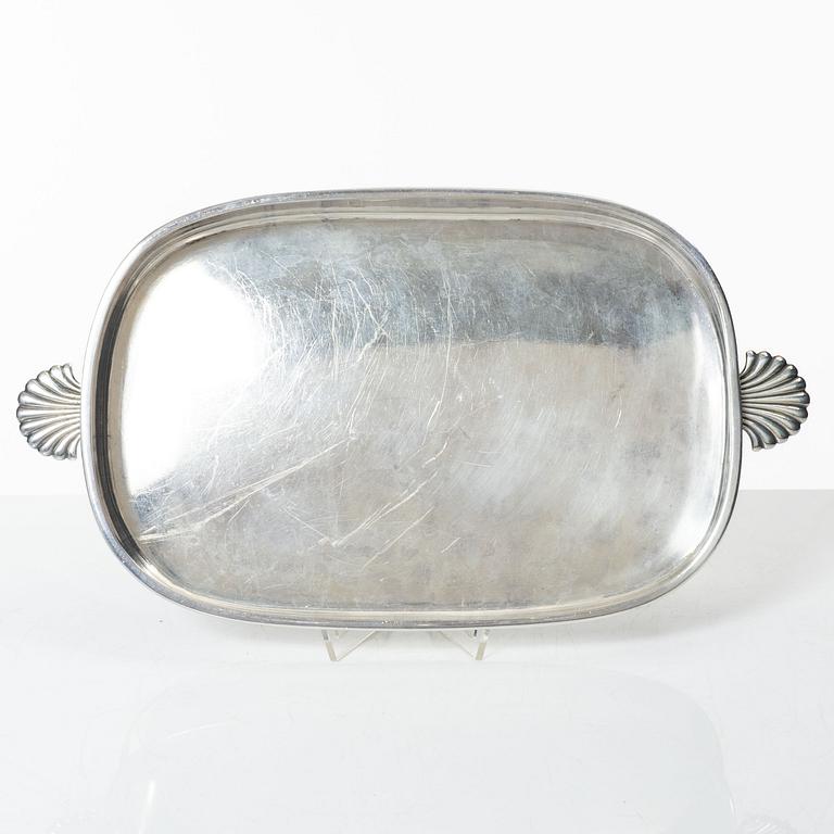 C.G. Råström, a silver plated gratin dish and a soufflé dish, mid-20th Century.