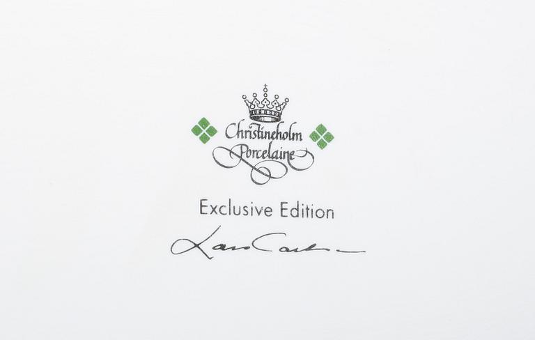 JULSERVIS, 77 delar, glas och porslin, "Christineholm", Fyrklövern, 1900-talets andra hälft.