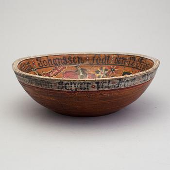 A 19th century painted folk art bowl from Norway.