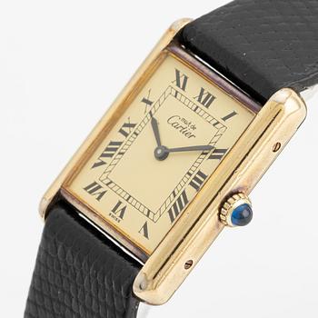 must de Cartier, Tank, wristwatch, 23.5 x 23 (30.5) mm.