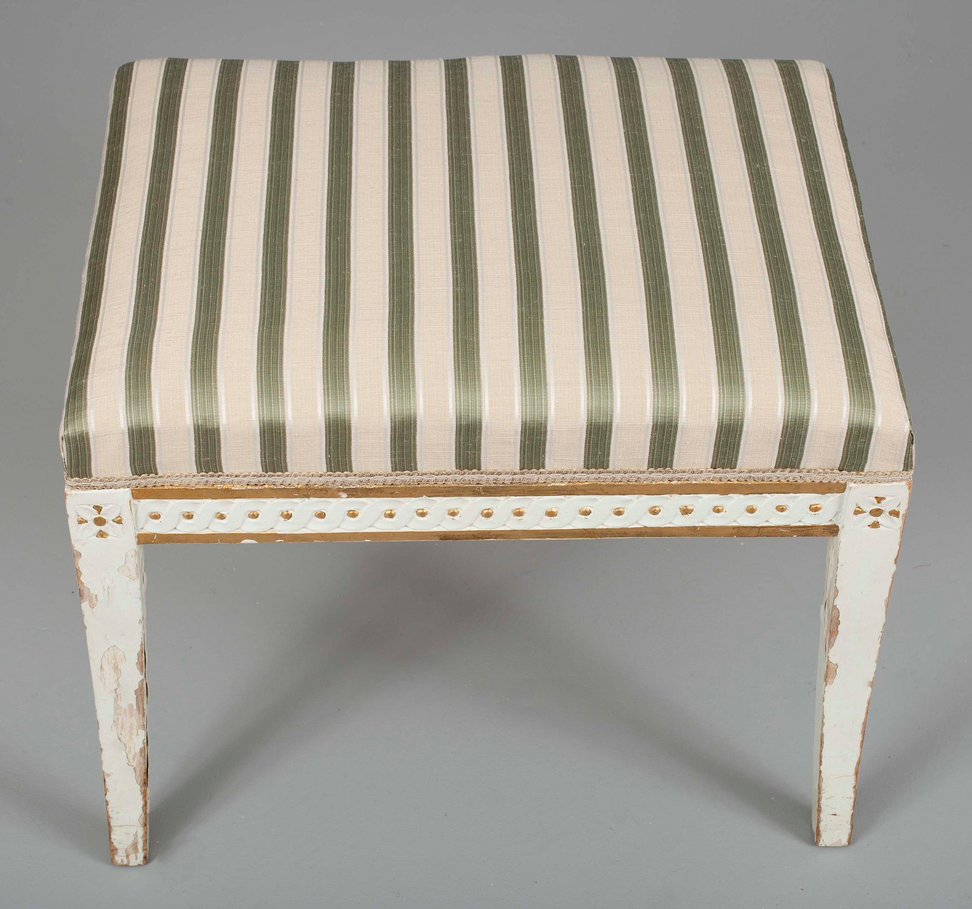 TABURETT, sengustaviansk stil, sent 1800-tal.