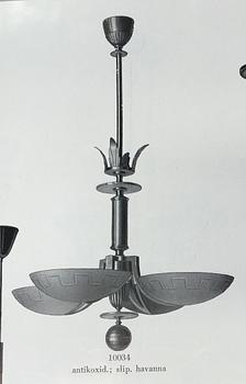 Harald Notini, chandelier, model "10034", Arvid Böhlmarks Lamp Factory, 1930s.