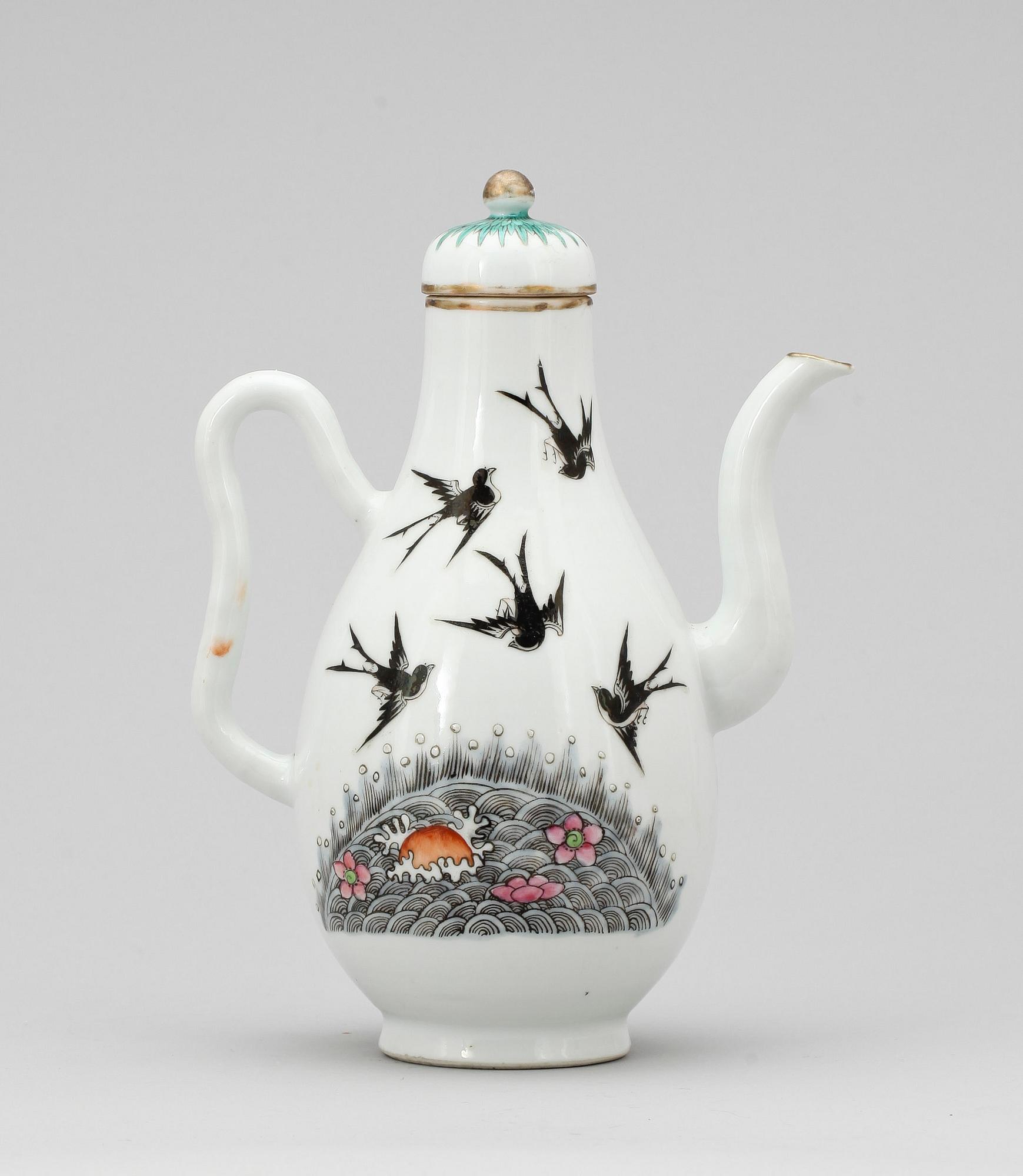 KAFFEKANNA, porslin, Kina 1800-tal.