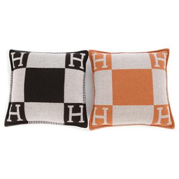 HERMÈS, two wool and cashmere pillows, "Avalon".