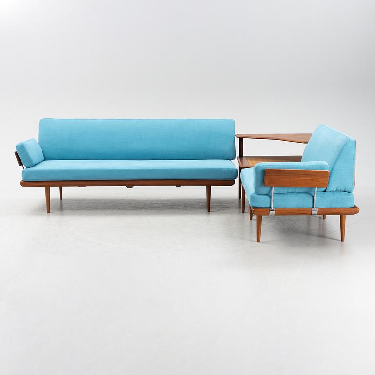 Peter Hvidt & Orla Mølgaard Nielsen, a three piece teak furniture suite, 'Minerva', France & Son, Denmark, 1950's/60's.