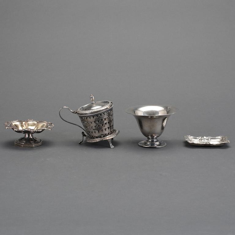 PARTI SILVER, 4 delar, bla, Adolf Zethelius, Stockholm, 1811, total vikt ca 266g.