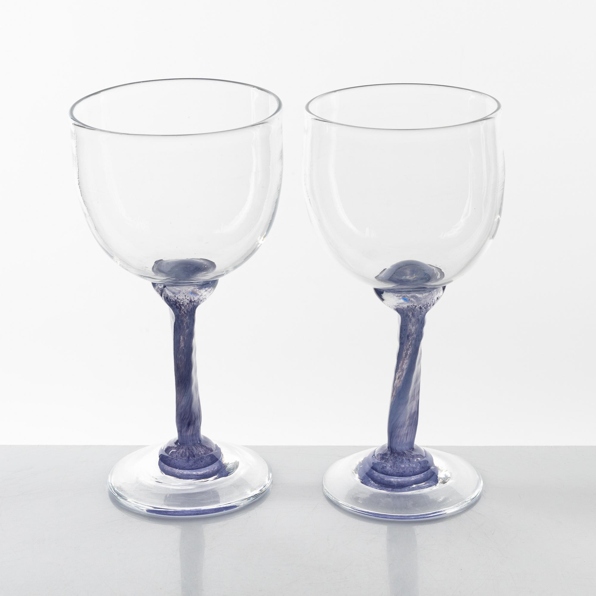 Annette Alsiö, a set of 16 wine glasses, second half of the 20th Century.