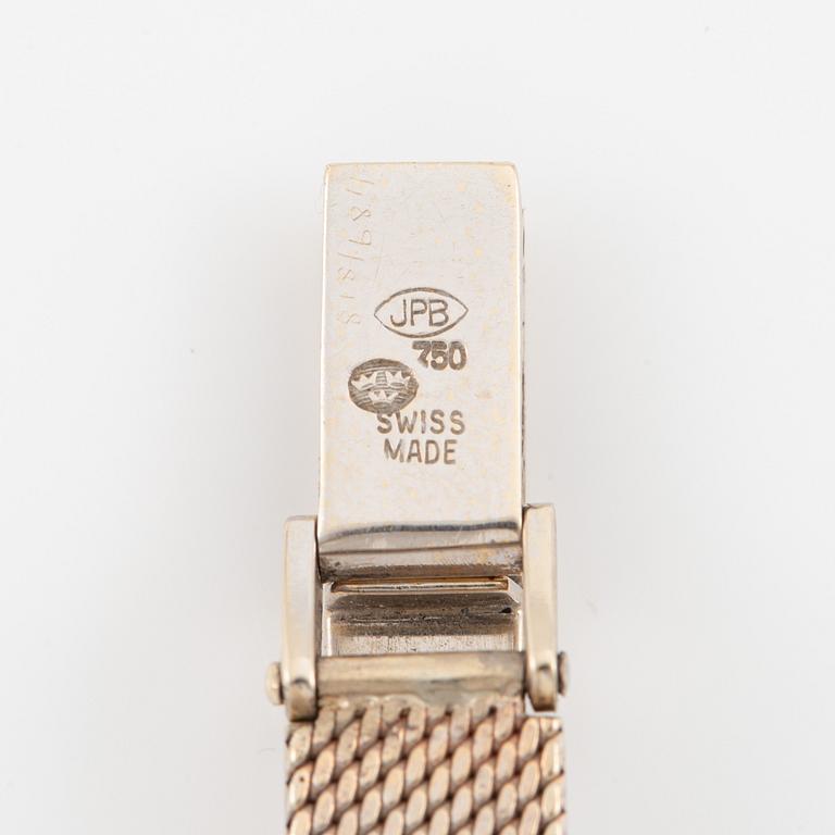 Omega, wristwatch, 18K white gold, 20 mm.