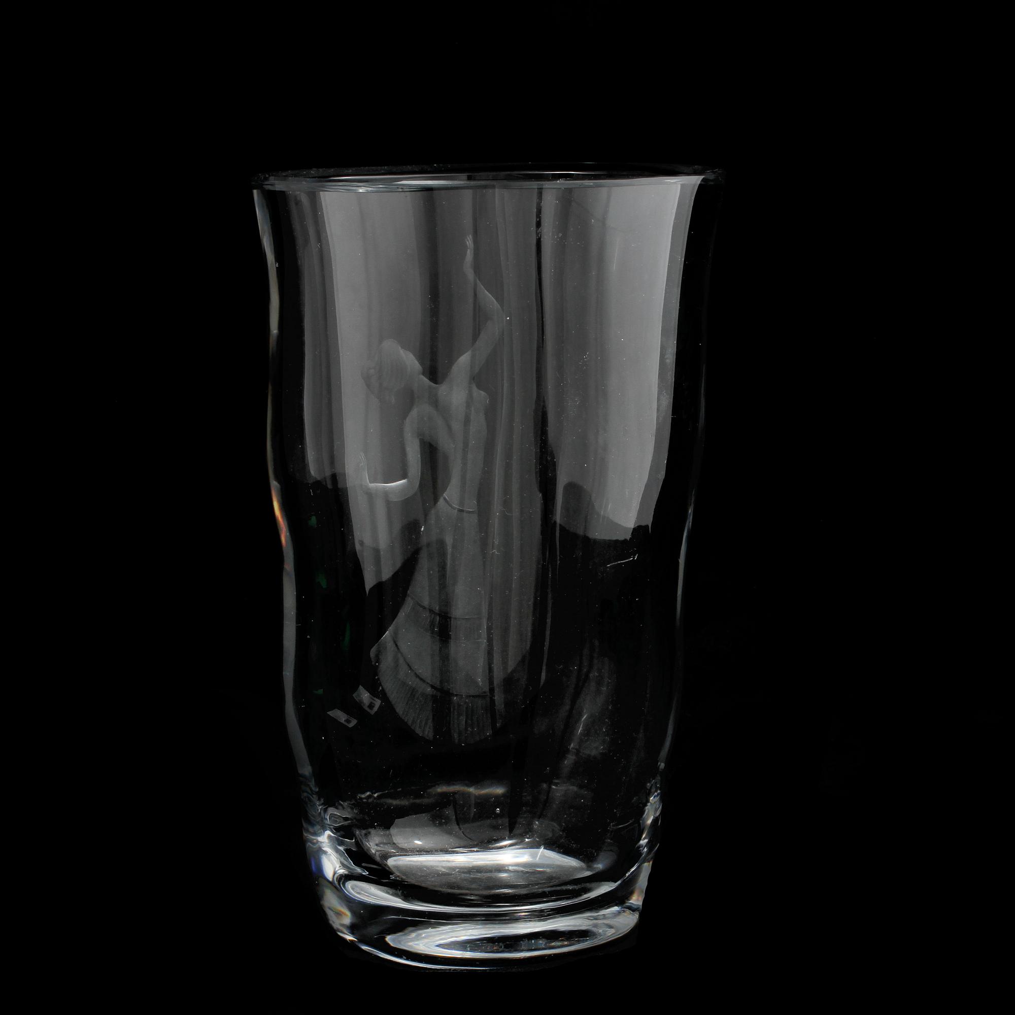 VAS, glas, Edvin Öhrström, Orrefors, 1900-tal.