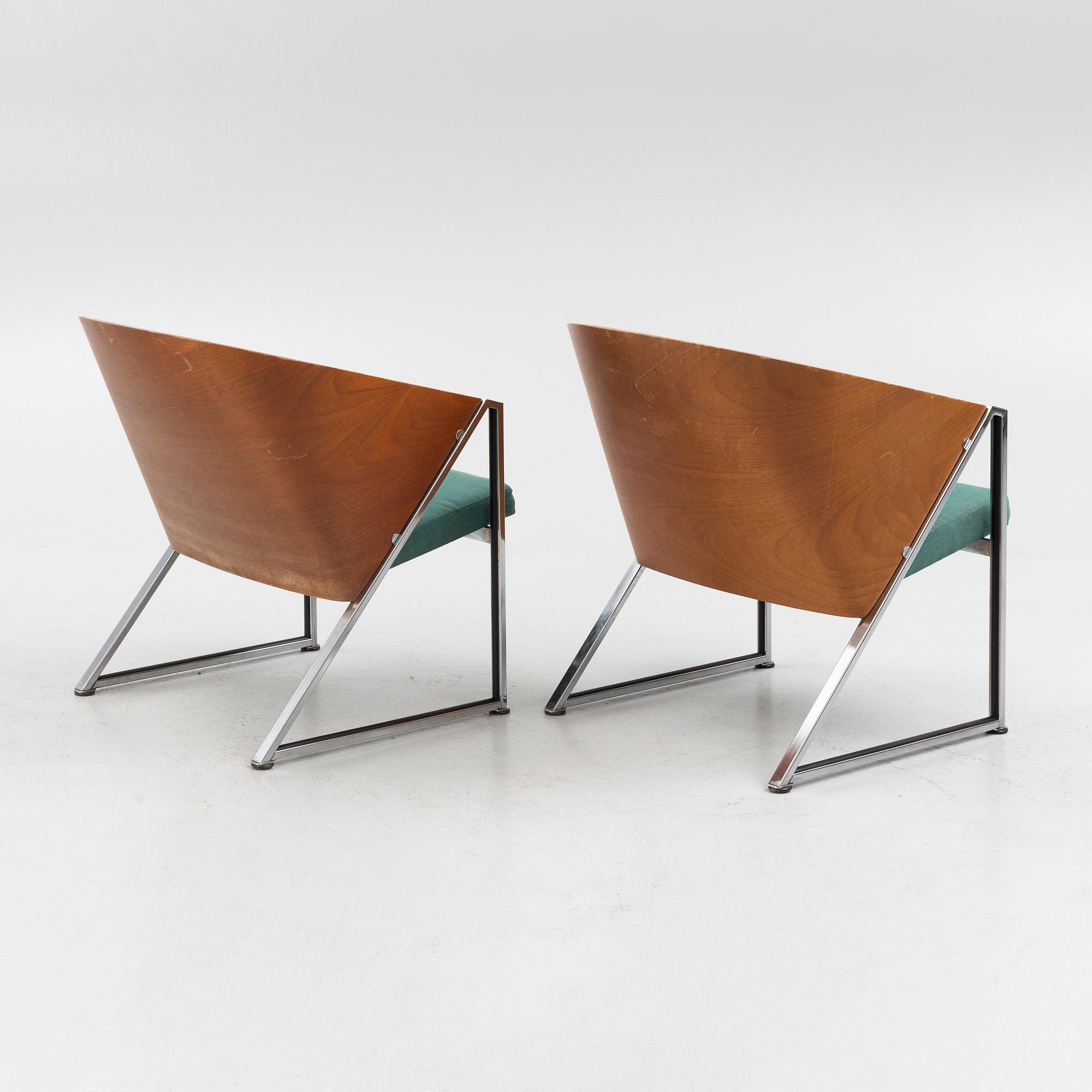Jouko Järvisalo, a pair of "Mondi" armchairs, Inno Oy, Finland, 1980's.