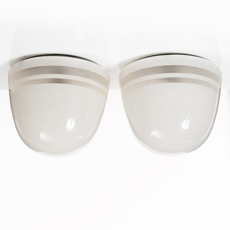 Harald Notini, a pair of ceiling lamps, variant of model "10148", Arvid Böhlmarks Lampfabrik, Stockholm, 1930s.