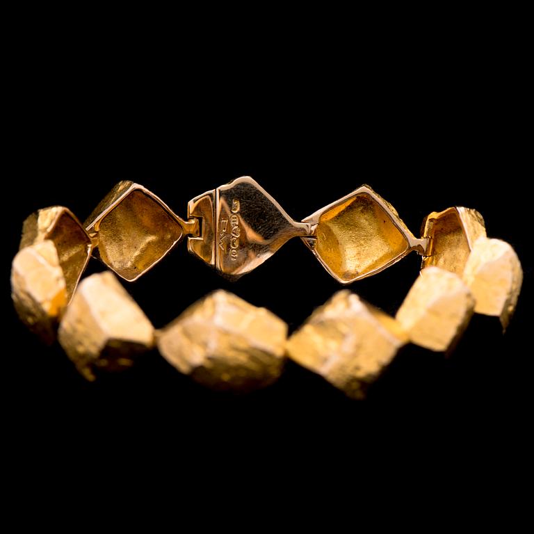 BJÖRN WECKSTRÖM, bracelet "Stones of Lapland", 14K gold. Lapponia 1967.