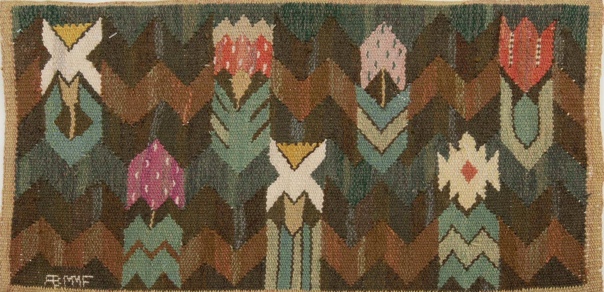 Märta Måås-Fjetterström, tapestry, "The Meadow", tapestry technique, approx. 34 x 55 cm, signed AB MMF.