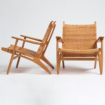 Hans J. Wegner, ett par fåtöljer "CH-27", Carl Hansen & Son, Danmark.