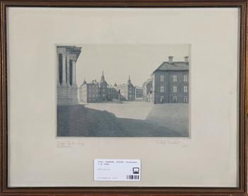 ISANDER, GUSTAF. Etsningar, 3 st sign.