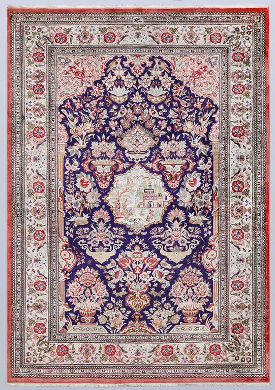Carpet, Ghom, silk, 150 x 103 cm.