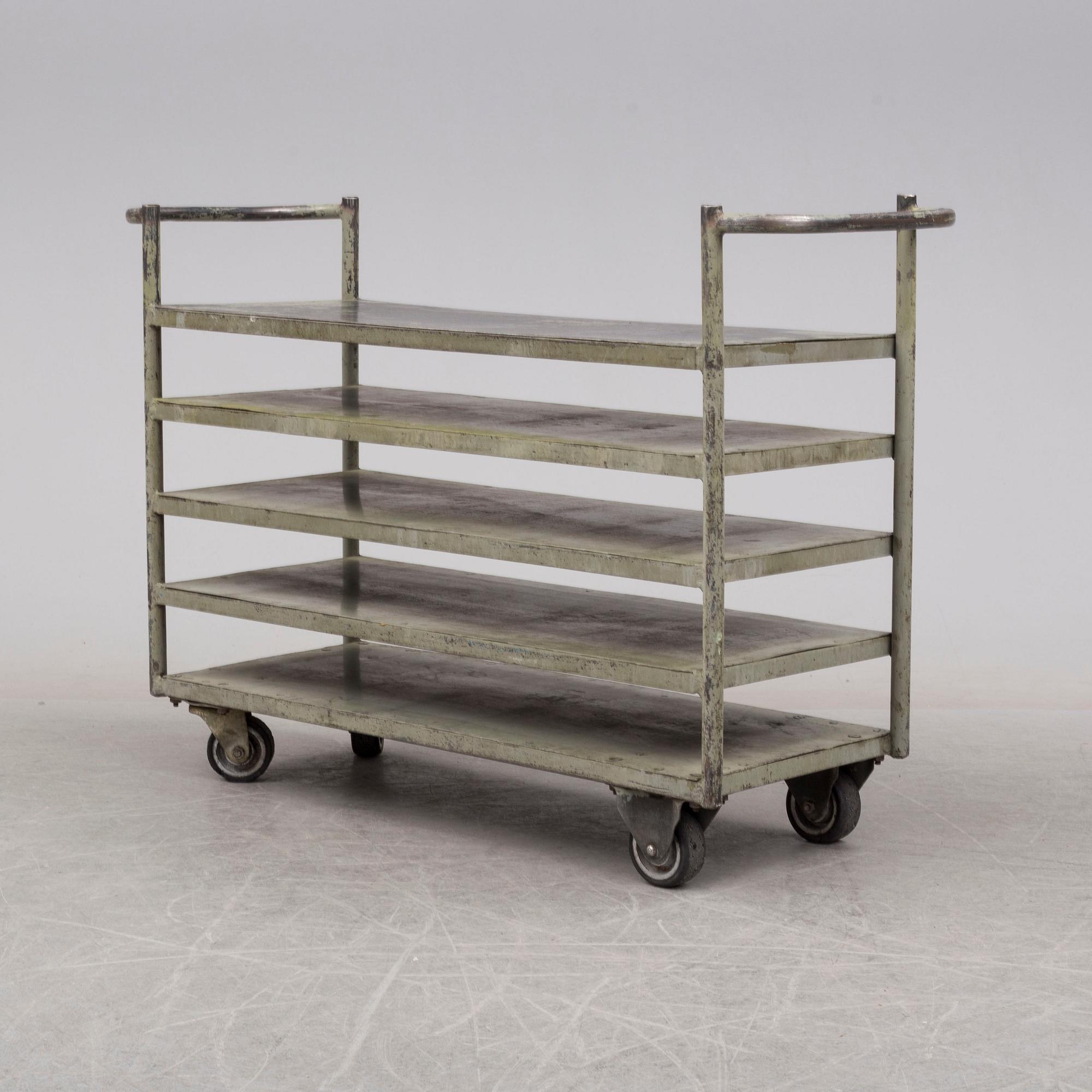 An industrial steel trolley from AB Wilh. Sonesson & Co, Malmö, mid 20th Century.