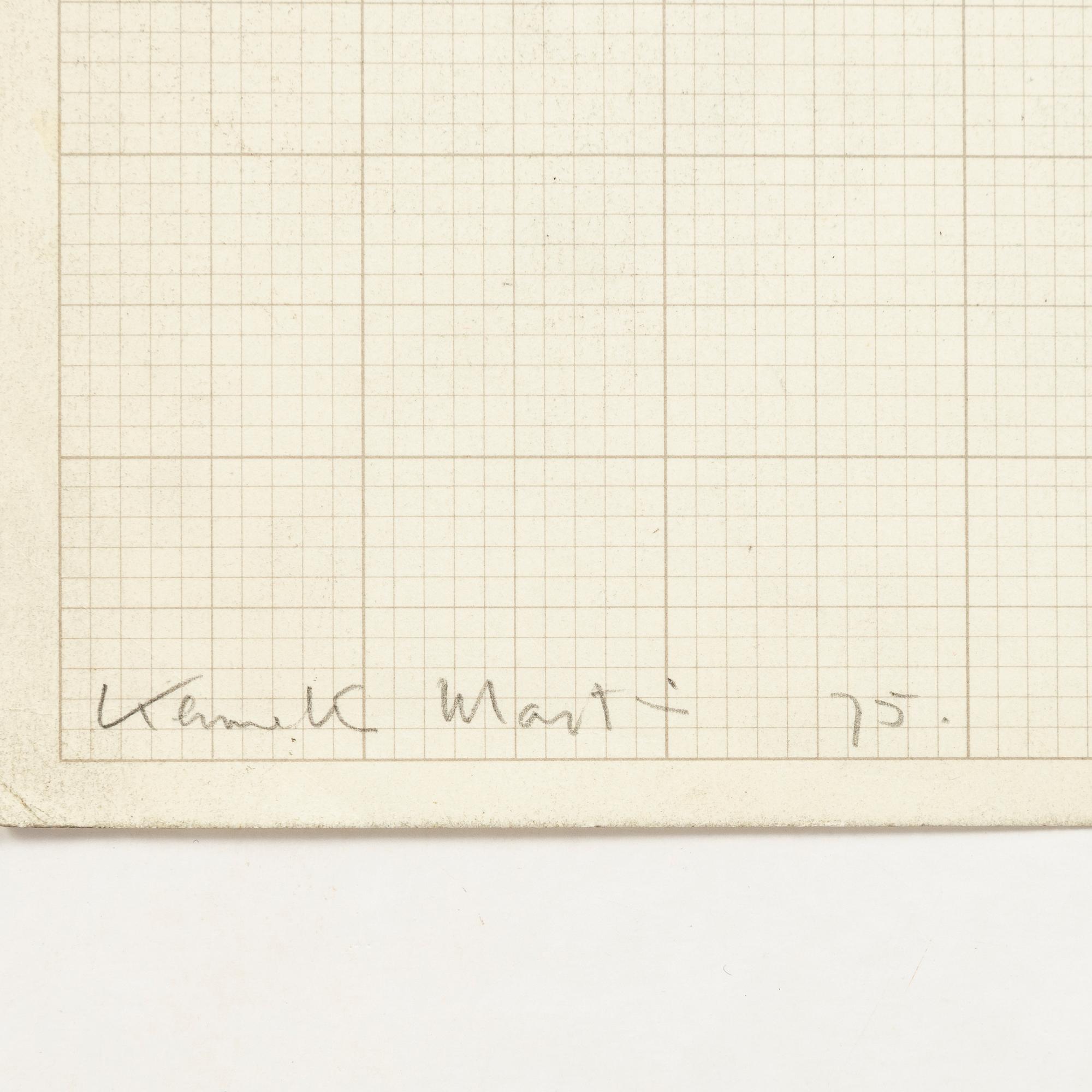 Kenneth Martin, mixed media on paper, 3 pcs, signed and dated -75.