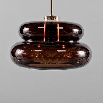 TAKLAMPA, "Bubblan", Carl Fagerlund, Orrefors, omkring 1970. Höjd ca 35 cm.