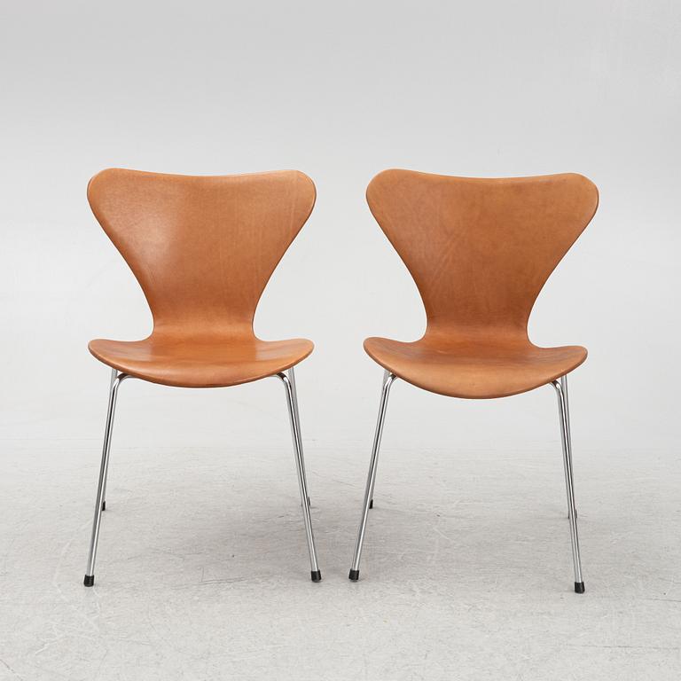 Arne Jacobsen, stolar, 6 st, "sjuan", Fritz Hansen, Danmark.
