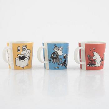 Three Moomin mugs, Moomin Characters, Arabia, Finland.