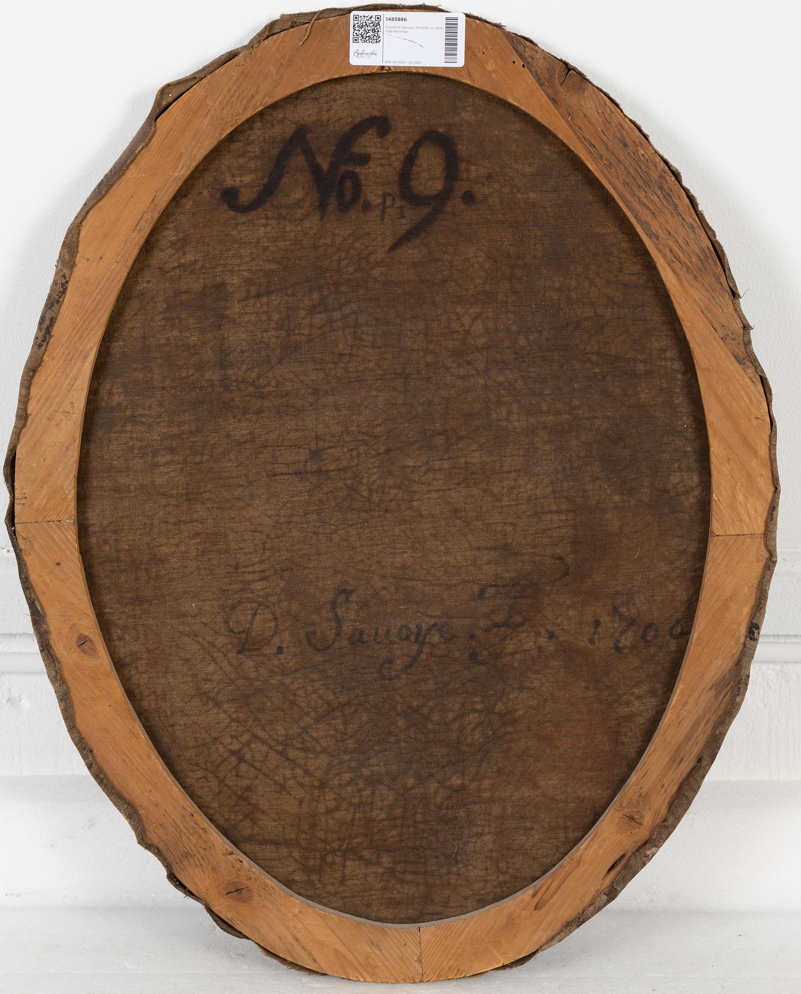 Daniel de Savoye, oil on canvas, signed and dated 1700 verso.