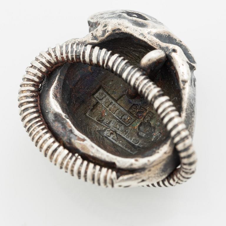 PA Lundahl-Terrs, figurines/pendants, eleven pieces, silver, in the form of animals.