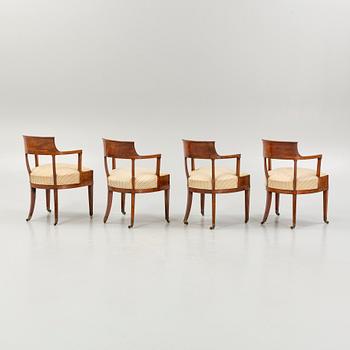 Karmstolar, 4 st, 1800-talets mitt.