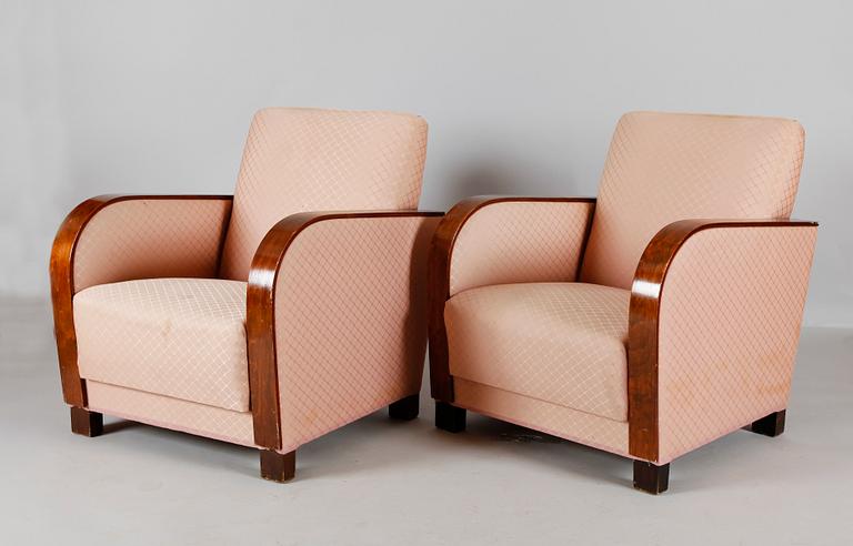 FÅTÖLJER, 1 par, art déco, 1930-tal.