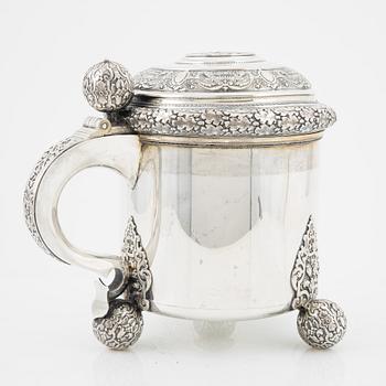 A silver Baroque style tankard, GAB, 1920.