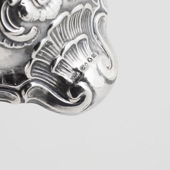 K Anderson, candlesticks, a pair, silver, Rococo style, Stockholm 1940.