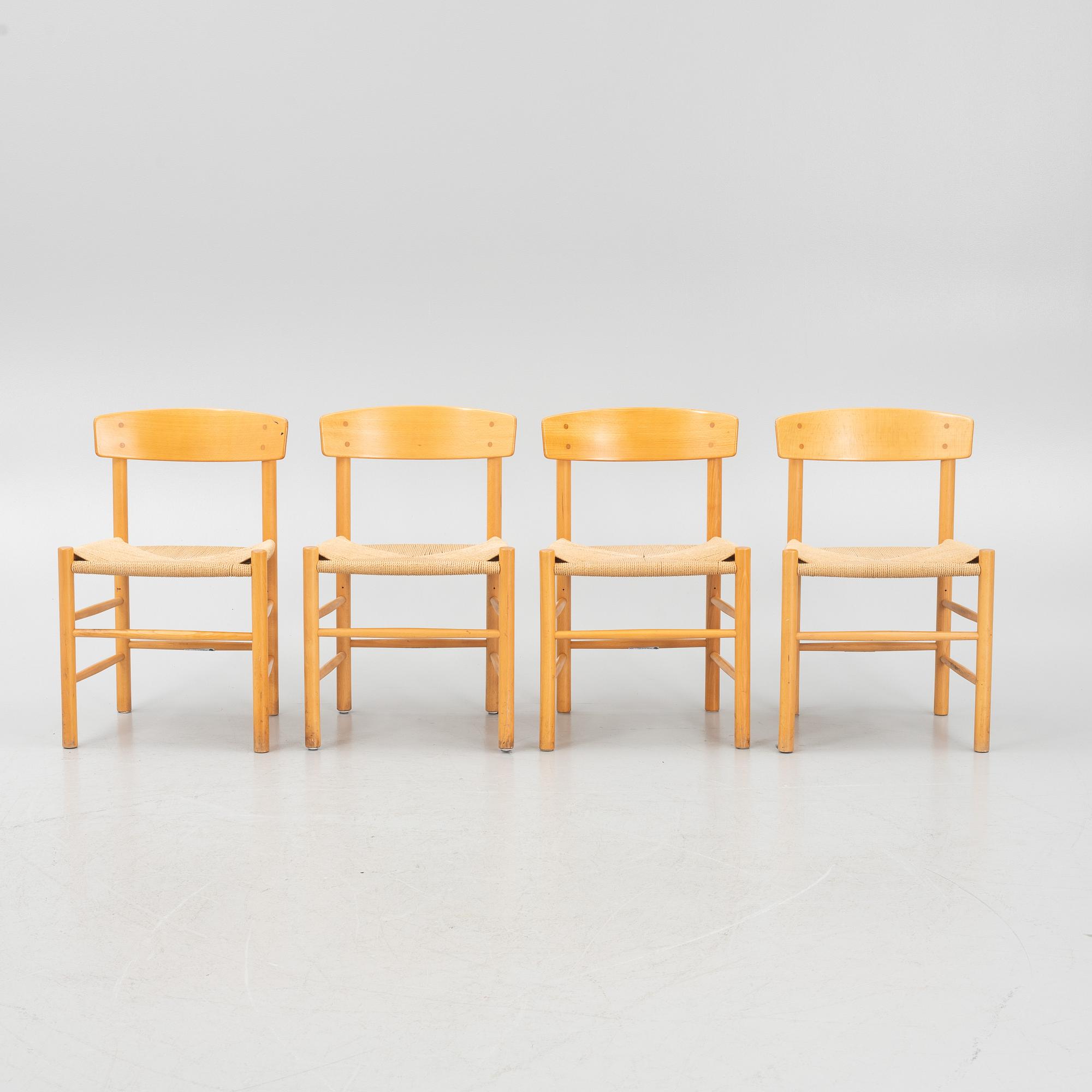 Børge Mogensen, stolar, 4 st, "J39”, FDB Møbler, Danmark, 1900-talets andra hälft.