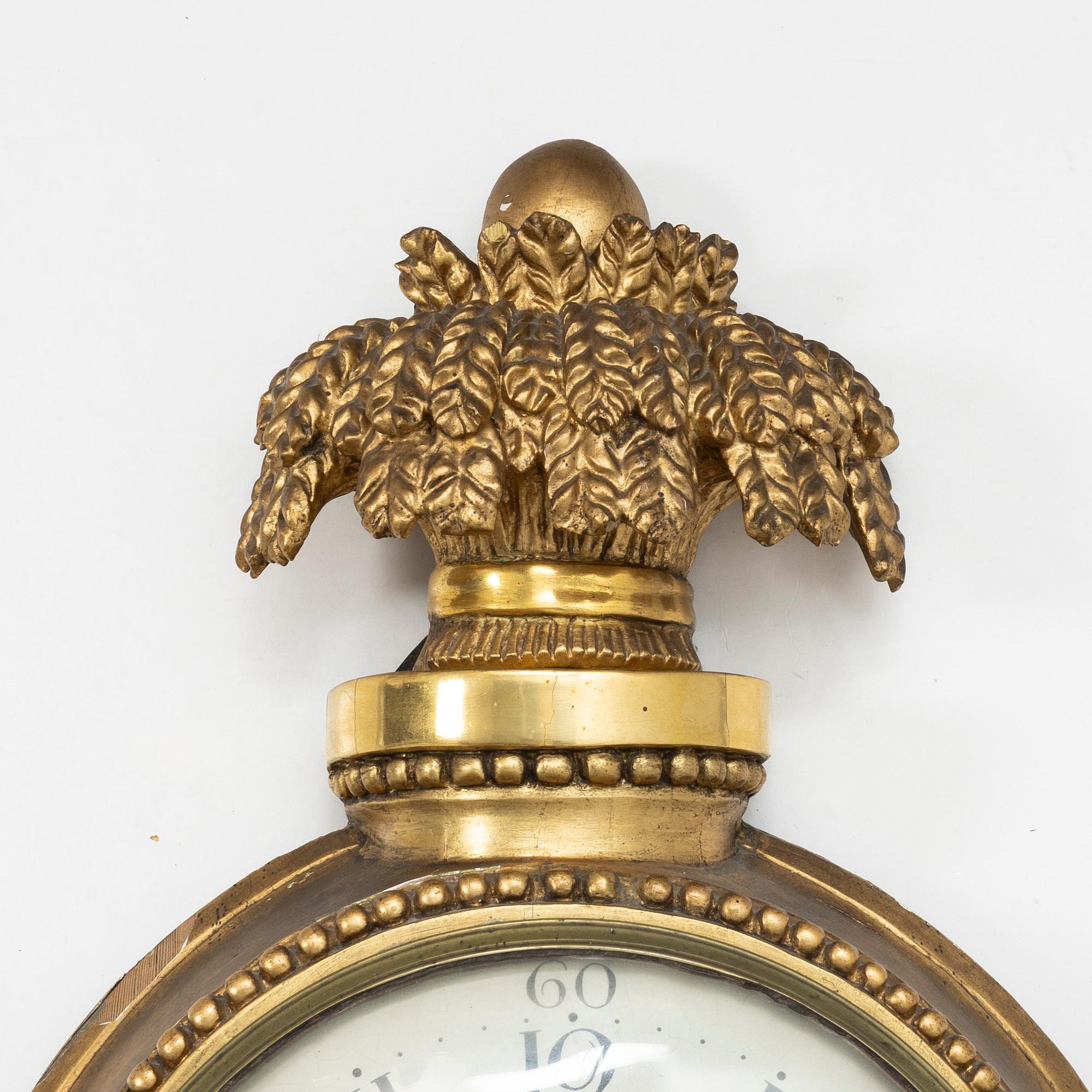 Väggpendyl, sengustaviansk, Sven Peter Hörning (1750-1808, urmakare i Stockholm, övertog Petter Ernsts urfabrik 1785).