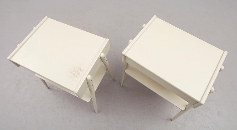SÄNGBORD, 1 par, Carlströms & Co., 1900-talets andra hälft.