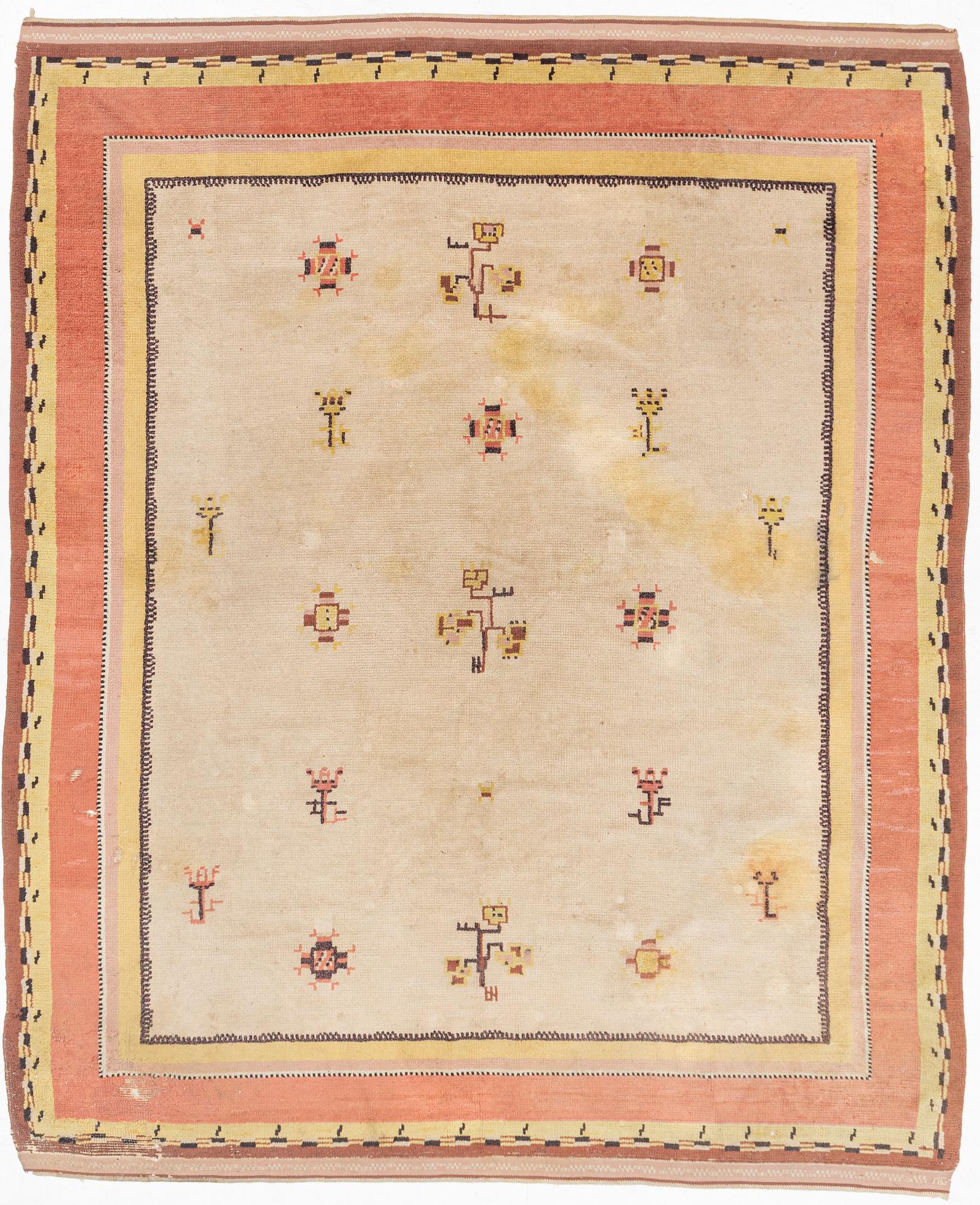 Märtha Gahn, Rug. Flossa, approx. 309 x 252 cm signed MG.