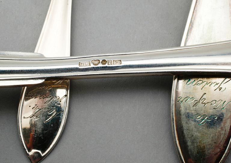 BESTICK, 22 delar, silver, bl a GAB, Stockholm, 1900-talets första hälft. Total vikt ca 937 gram.