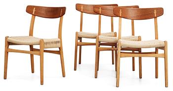 A set of four Hans J Wegner "CH-23" oak chairs, by Carl Hansen & Son, Denmark.