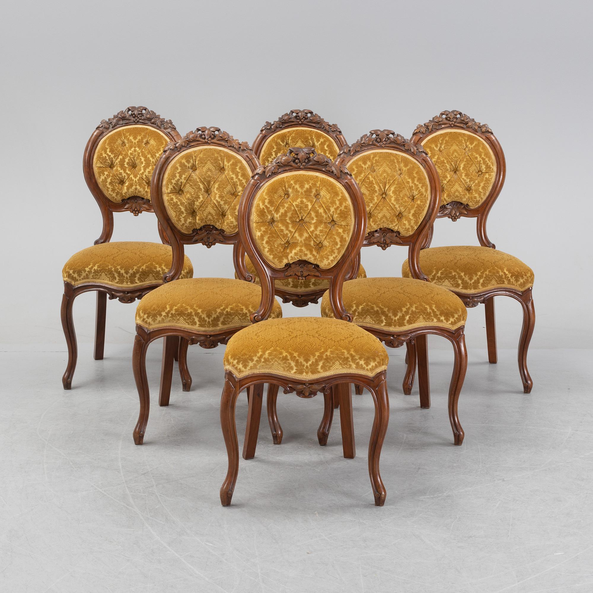 Stolar, 6 st, nyrokoko, sent 1800-tal.