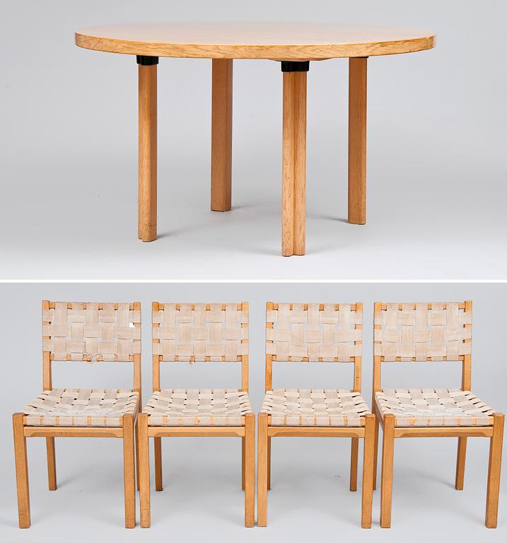 Alvar Aalto, A TABLE AND 4 CHAIRS.