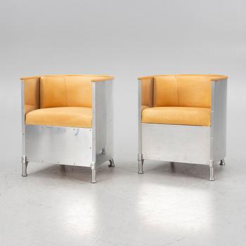 Mats Theselius, a pair of "Aluminiumfåtölj" armchairs, Källemo, Värnamo, post 1990.