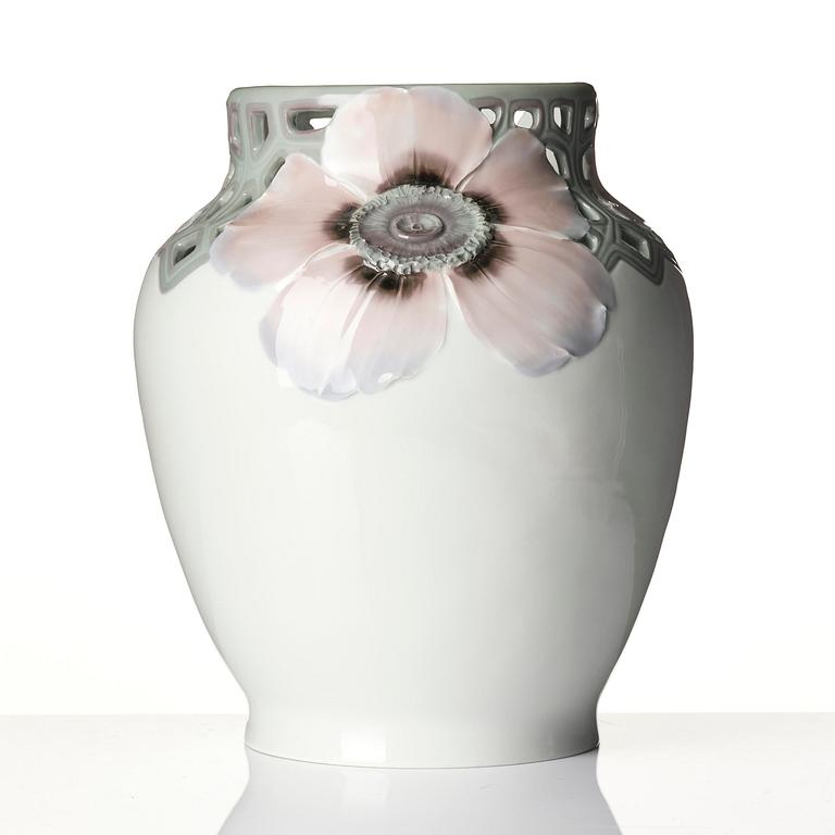 Karl Lindström, & Ruben Rising, a porcelain vase, Rörstrand, Sweden 1900-1910.