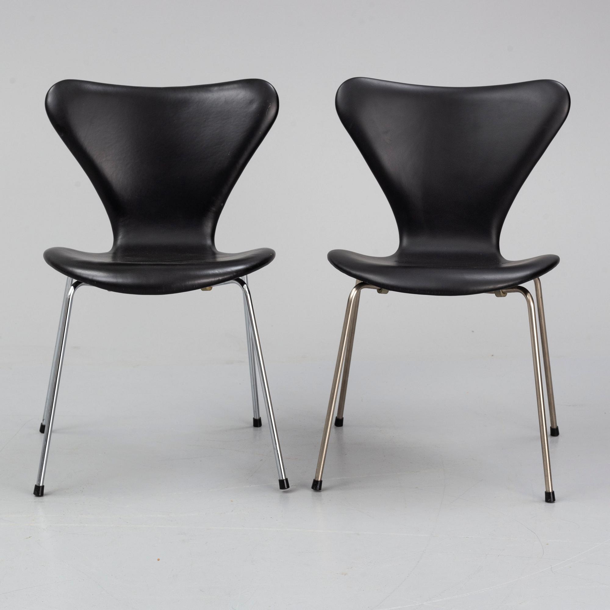 ARNE JACOBSEN, stolar, 10 st, "Sjuan", Fritz Hansen, Danmark.