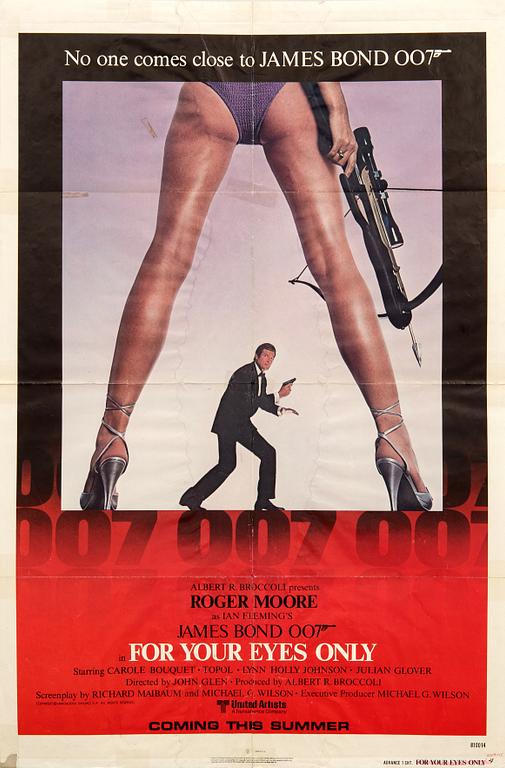 Filmaffisch James Bond "For Your Eyes Only" Amerikansk.